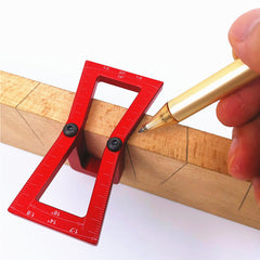 Durable Woodworking Marker Gauge Tool for Accurate Dovetail Measurements - Black/Red, Aluminium Alloy