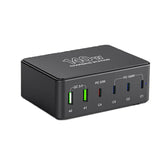 140W Desktop Charging Station - 2 USB-A & 4 USB-C Ports, EU Plug, Fast Charging, Compact Design, Black