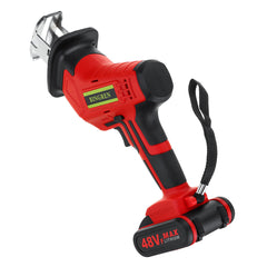 48VF Electric Cordless Reciprocating Saw Chainsaw + 4 Saw Blades Metal Cutting Woodworking Tools Set