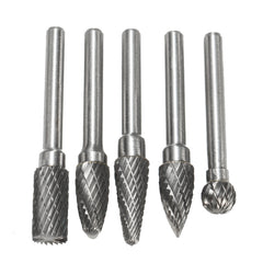 5pcs 6mm Shank Tungsten Carbide Burr Rotary Cutter file Set Engraving Tool