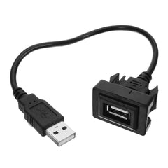 Car USB 2.0 Extension Lead Cable Auto Dashboard Flush Mount Interface Adapter Cord