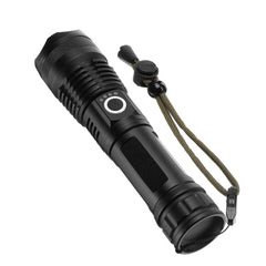 LED Zoomable Flashlight Set with 26650 Battery USB Cable Power Display USB Rechargeable LED Searchlight Torch