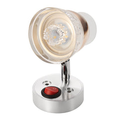 12V 3W Frosted Glass LED Spot Reading Light RV Boat Wall Mount Bedside Lamp