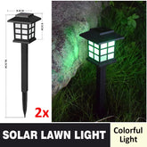 2 Pack Solar LEDLawnLights Pathway Lights Set Outdoor Yard Garden Walkway Landscape Lamp