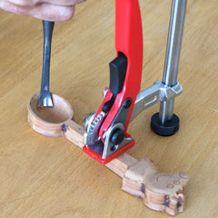 Woodworking Desktop Fixing Clamp - Adjustable 160MM Hold Down, Durable Zinc Alloy, Quick Press Technology, Red