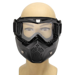 Motorcycle Helmet Face Mask Windproof Shield Goggles Detachable