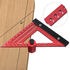 Durable Aluminum Alloy Wood Angle Ruler for Precision Measurements - 19x103 cm, Red, Eco-Friendly Packaging