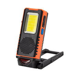 6Modes 3-in-1 COB Work Light + Bluetooth Audio + Power Bank USB Recharging Multifunction Foldable Warning Spotlight Waterproof LED Lights