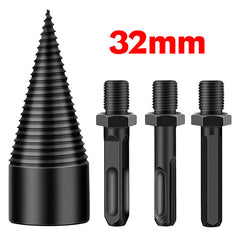4Pcs 32/42mm Round/Square/Hexagonal Shank Firewood Drill Bit Splitter Wood Split Cone Drill Bit For Tree Cutting