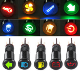 14MM LED Dashboard Warning Signal Light Van Dash Panel Indicator Lamp 12/24/36V