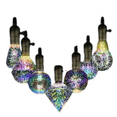 E27 3D Pure White Creative LED Fireworks Decorative Light Bulb Screw Chandelier AC85-265V