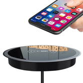 Embedded Wireless Charger, Fast Charging 5W-100W, 1m Cable, Black ABS, Compatible with iPhone & Samsung, Safe Design