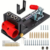 Adjustable Pocket Hole Jig - Aluminum Alloy Woodworking Locator for DIY Carpentry Projects, 3-Hole Design