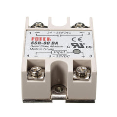 3Pcs 80A Solid State Relay Module DC To AC 24V-380V Output