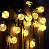 12M 8 Modes 100LED Solar String Light Crystal Ball Fairy Lamp Wedding Holiday Home Party Christmas Tree Decoraions Lights