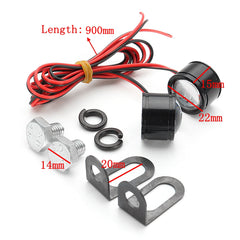 Pair 12V Motorcycle Mirror Mount Eagle Eye LED Flash Strobe Backup DRL Lights Lamp