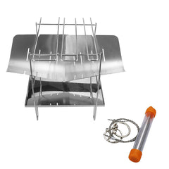 Portable Folding Barbecue Grill Stainless Steel Camping Stove for Outdoor Picnic Camping