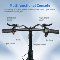 Electric Scooter 48V 13Ah Battery 500W Motor Top Speed 20KM/H 14inch Tires 30KM Max Mileage 120KG Max Load Folding E-Scooter