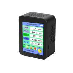 6 In 1 Air Quality Monitor PM2.5/TVOC /CO2/HCHO/Temperature/Humidity Built-in Battery Multifunction Air Quality Tester