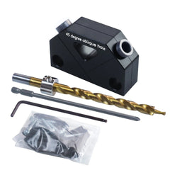 45-Degree Pocket Hole Jig Kit - Durable Aluminum, 9.5mm Drill Bit, Easy to Use Woodworking Tool for Precise Joints
