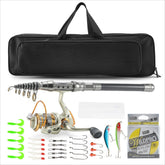 1.5m/1.8m/2.1m/2.4m Telescopic Fishing Rod and Reel Combo Full Kit
