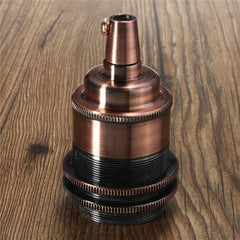 E27/E26 Copper Retro Edison Light Lamp Bulb Holder Socket Shade Rings Cord Grip