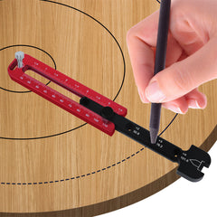 Carpentry Marking Ruler - Durable Aluminum Alloy, Metric & Imperial Measurements, Precision Woodworking Tool, 200x108mm