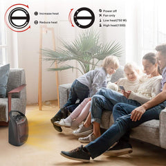 1500W Electric Warm Air Heater Fan with PTC Ceramic Thermostat - EU/US Plug