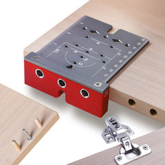 3-in-1 Punch Locator Board for Marking, Positioning & Line-Drawing - Durable Aluminum Alloy, Portable for Woodworking