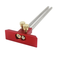 Durable Metal Woodworking Marking Gauge, 200mm, Red, Clear Scale, Dual Calibration, Portable & Accurate Measurement Tool