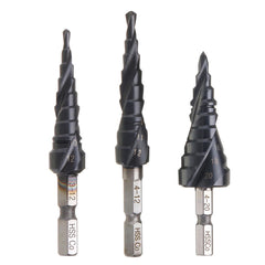M35 Cobalt Step Drill Bit 3-12/4-12/4-20mm TiAlN Coated Step Drill 1/4 Inch Hex Shank