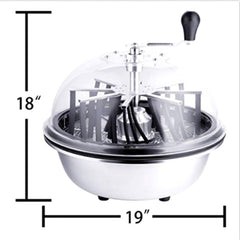 Greenzech Manual Bowl Leaf Trimmer 19" – Stainless Steel Spin Cut Hydroponic Bud Trimmer with Clear Lid