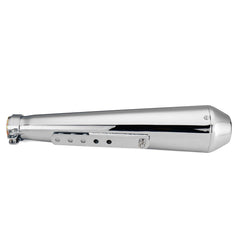 2X Motorcycle Cafe Racer Rear Exhaust Pipe with Sliding Bracke Silver Universal