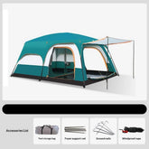 Large Camping Tent Quick Setup two-bedroom one-living room Shelter Waterproof Tent with Canopy for Outdoor Family Adventures
