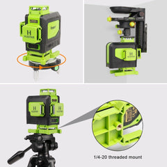 16 lines 4D Cross Line Laser Level Green Beam Line with Remote Control for Tiles Floor Multifunction