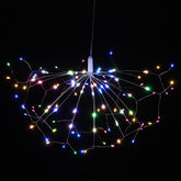 Battery Operated 198LED Dandelion Hanging String Light Silver Wire 8 Mode Dimmable Christmas Decor