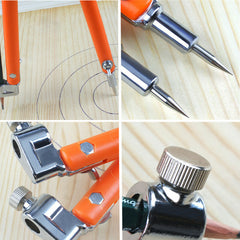 Professional Woodworking Compass Tool for Circles & Outlines, Adjustable Nib, Durable, Ideal for Students & Carpenters