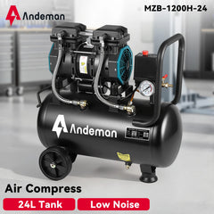 1200H-24 air compressor, oil-free, quiet, low-frequency 230V, 50HZ, 24L, 150W, custom model, high efficiency and low noise