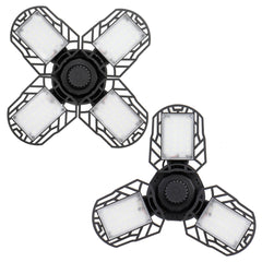 USB + Solar Power 6000lm 200W Garage Ceiling Light Adjustable LED Work Light Bulbs with 3/4 Panel Led Shop Lights