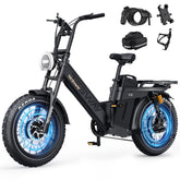 52V 60AH 2000W Motor(Peak 3000W) Recommended Top Speed 25KM/H 20 Inch Tire Electric Bicycle 290-320KM Mileage Range Max Load 160KG TESWAY X5 AWD