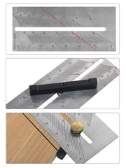 30cm Stainless Steel Multi-Function Square Ruler for Accurate Woodworking Measurements, Lightweight & Portable