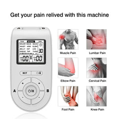 Portable TENS Muscle Stimulator - 24 Modes, Dual Output, USB Rechargeable Physiotherapy Device for Body Relief