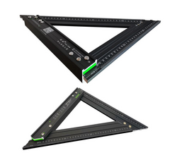 7 Inch Aluminum Alloy Triangle Ruler Angle Protractor Miter Speed 90 Square Measuring Ruler Metric Imperial