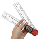 2 in 1 200/300mm Transparent Digital Angle Ruler 360 LCD Display Inclinometer