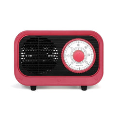 Retro Style Electric Space Heater - Mini Indoor Fan, Quiet Ceramic Heating, Overheat Protection, 250V for Bedroom/Office