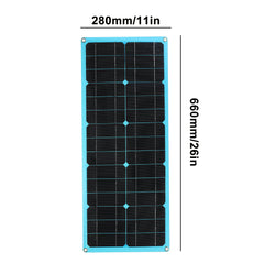 18V 30W Solar Panel Dual DC&USB Monocrystaline Flexible Solar Charger w/ 10A Solar Controller