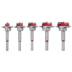 5Pcs Forstner Drill Bit Set 15 20 25 30 35mm Wood Auger Cutter Hexagon Wrench Woodworking Hole Saw For Power Tools