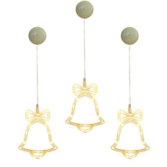 Battery Powered 8LEDs Deer Bell Star Christmas Tree Window Sucker String Light for Party