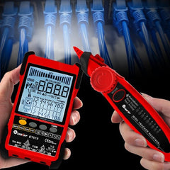 Large LCD Screen Network Cable Tester + Multimeter 2 in 1 AC DC Current Voltage Measurement Anti-noise Line Tracker