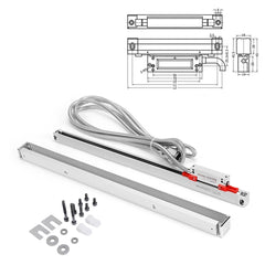 1m Lathe Mill Scale Electronic Linear Scale Encoders Lathe Tool for 2/3 Axis Grating CNC Milling Digital Readout Display DRO